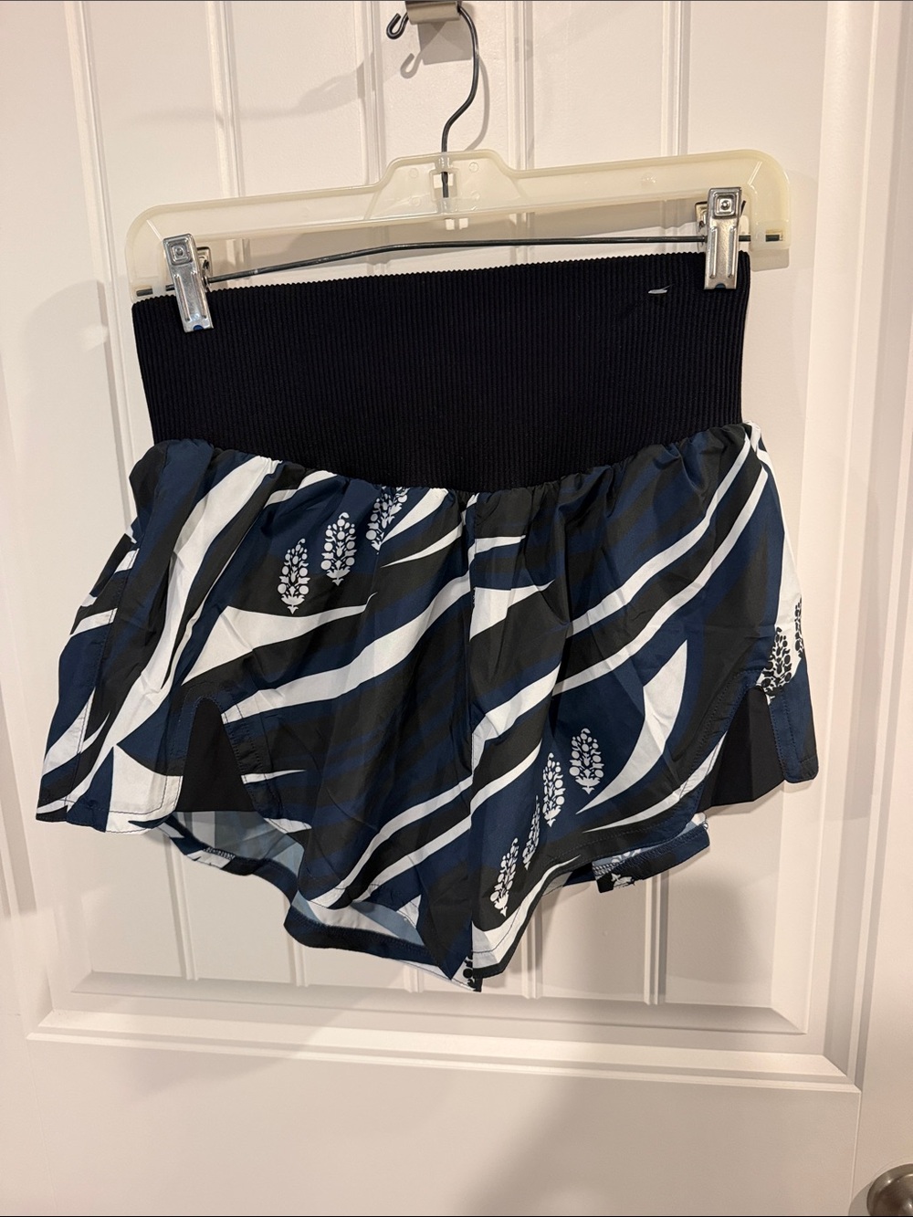 FP Movement Women’s Navy Blue Patterned Elastic Waist Short